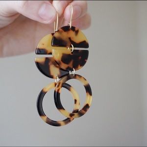Tortoiseshell Acetate Lucite Minimalist Earrings